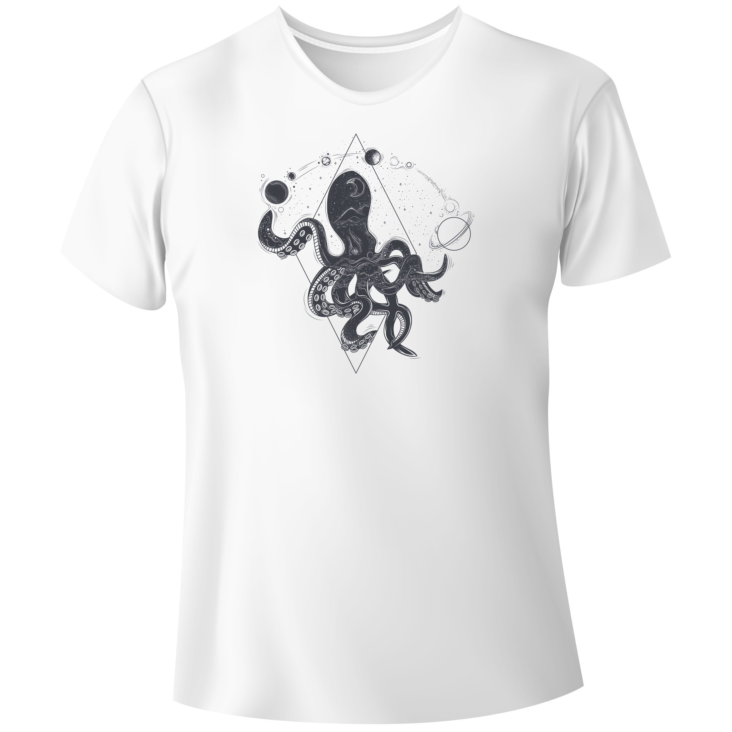 Футболка мужская белая модал Octopus S - фото 1 Футболка мужская белая модал Octopus S - фото 1 - Футболки