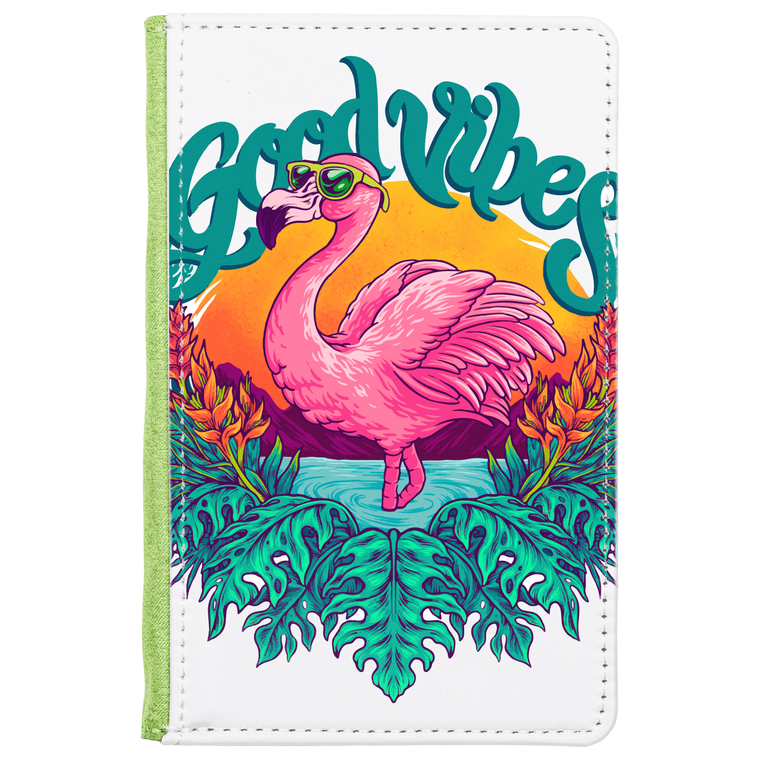 Обложка для паспорта салатовая Good Vibes - фото 1 - Обложки для паспорта