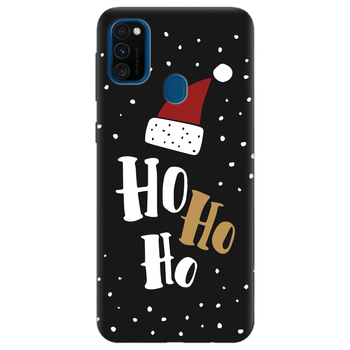 Чехол для Samsung Galaxy M30s черный матовый soft touch Ho-ho-ho - фото 1 - Чехлы для телефонов