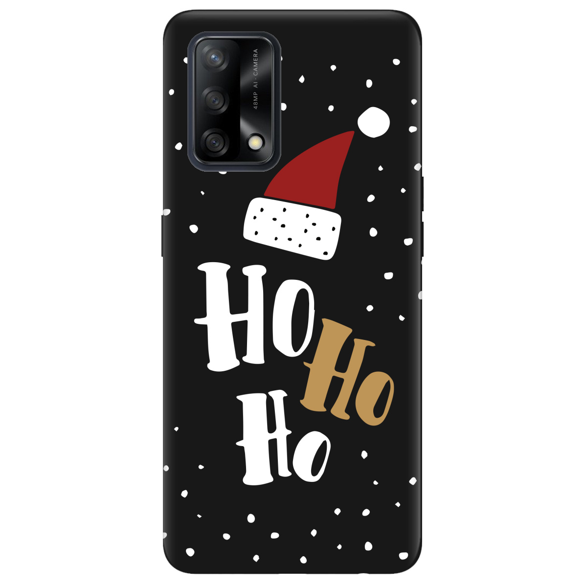 Чехол для Oppo A74 4G черный матовый soft touch Ho-ho-ho - фото 1 - Чехлы для телефонов