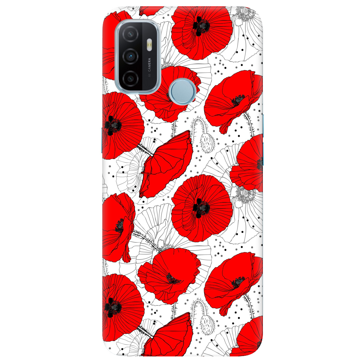 Чехол для Oppo A53/ A32/ A33 Red flower - фото 1 - Чехлы для телефонов
