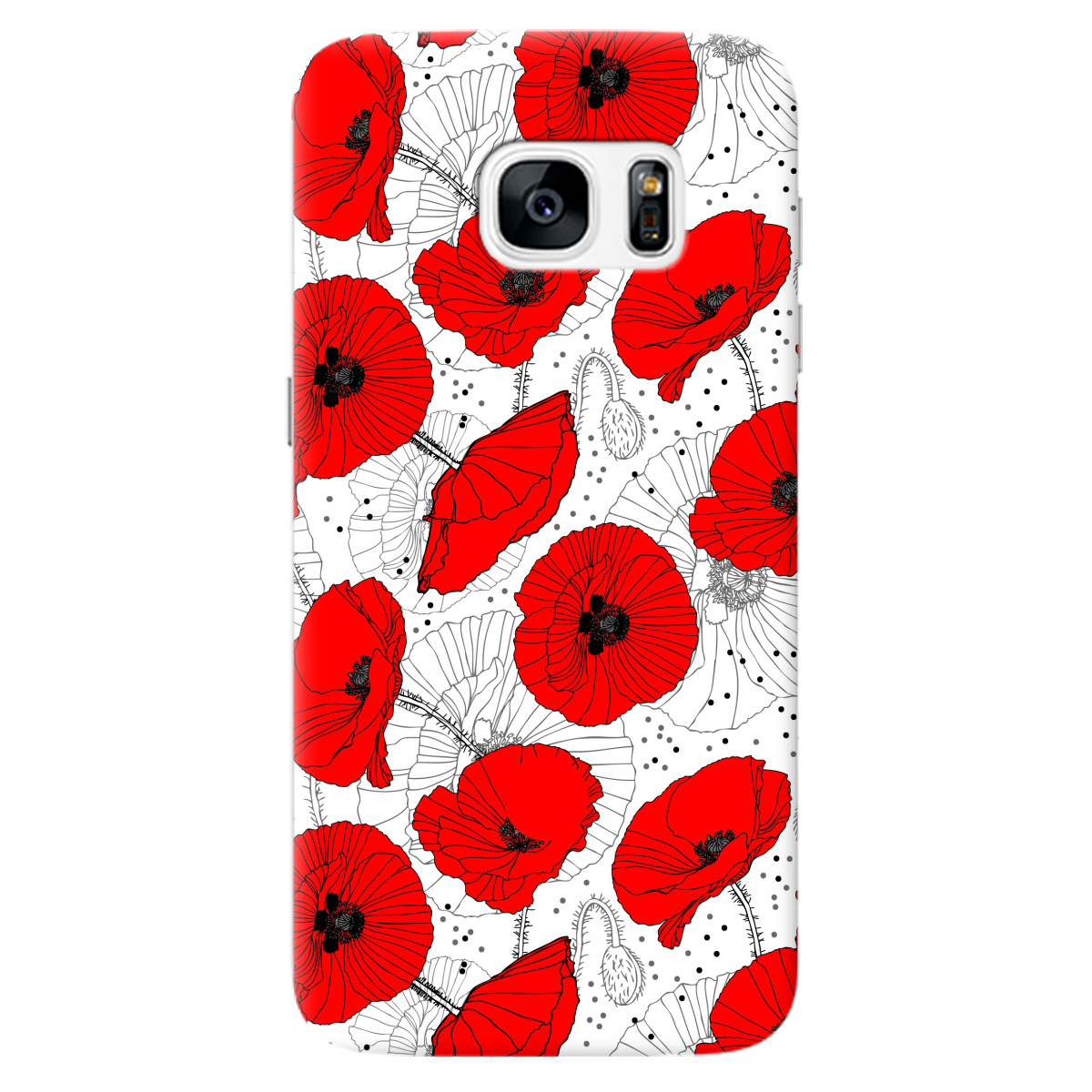 Чохол для Samsung Galaxy S7 Red flower - фото 1 Чохол для Samsung Galaxy S7 Red flower - фото 1 - Чохли для телефонів