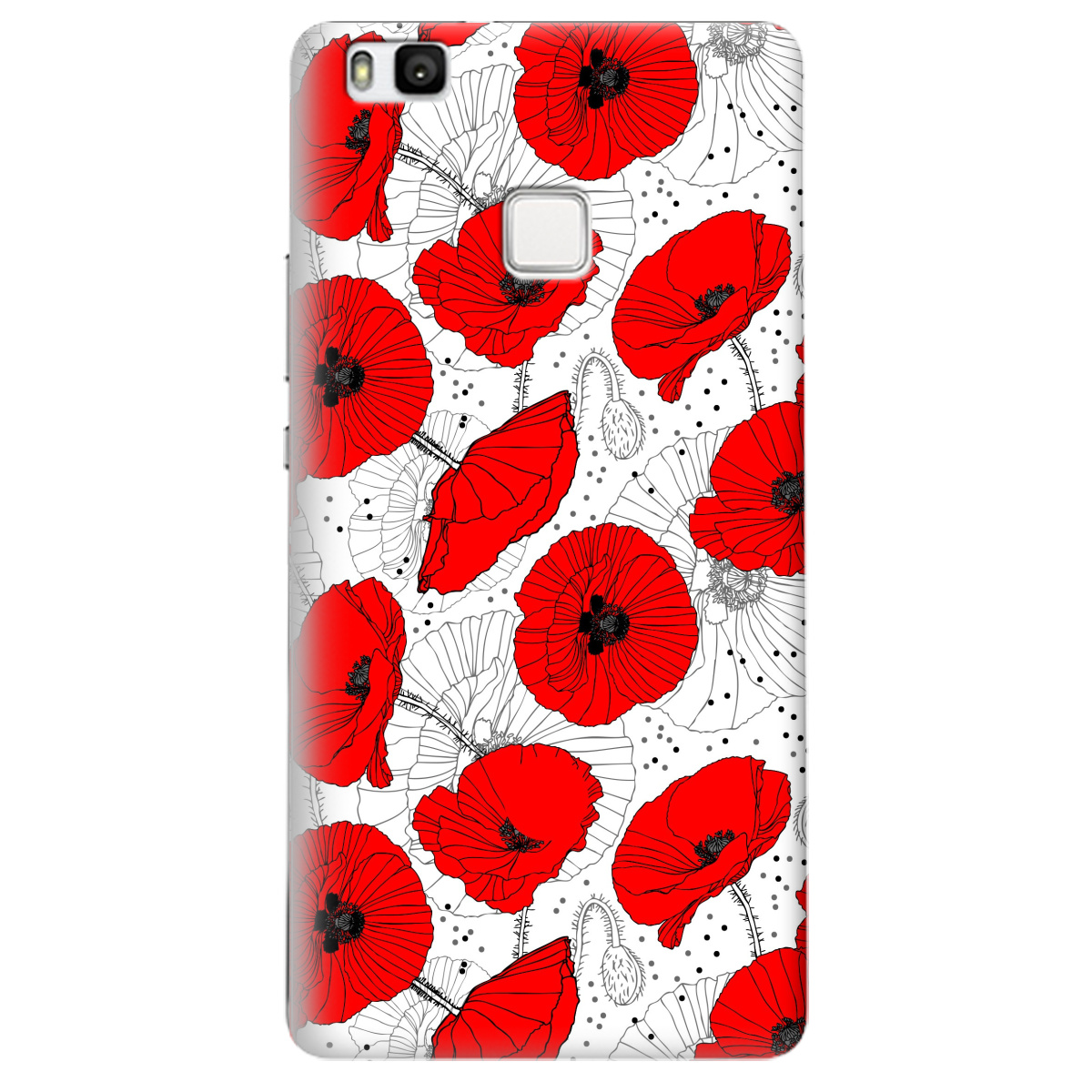 Чехол для Huawei P9 Lite Red flower - фото 1 - Чехлы для телефонов