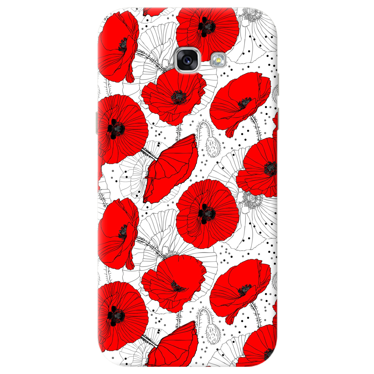 Чохол для Samsung Galaxy A7 2017 Red flower - фото 1 Чохол для Samsung Galaxy A7 2017 Red flower - фото 1 - Чохли для телефонів