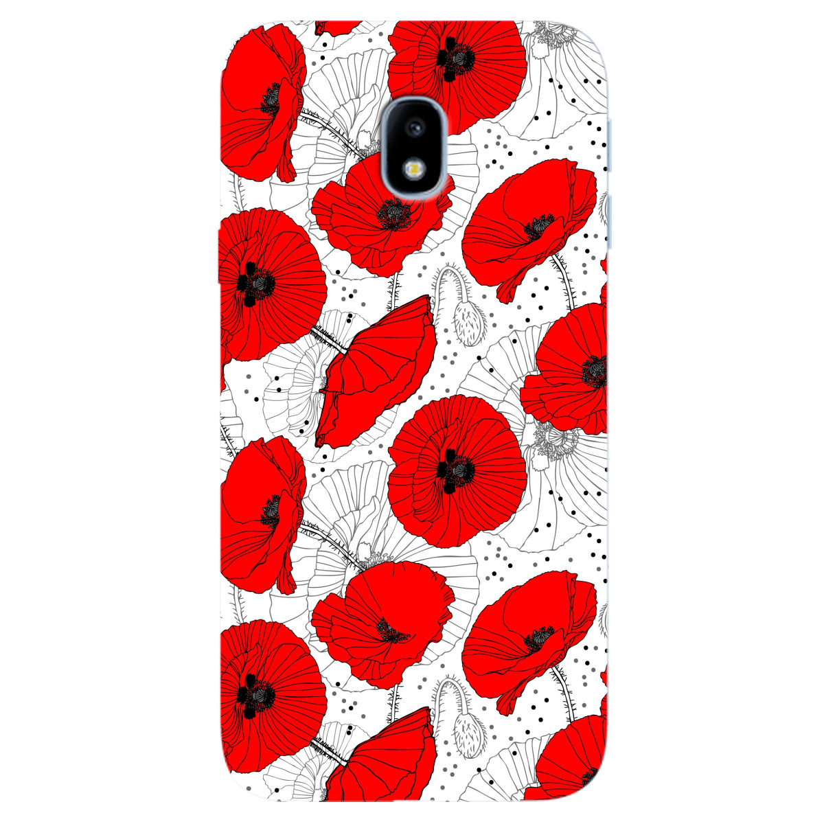 Чохол для Samsung Galaxy J3 2017 Red flower - фото 1 - Чохли для телефонів