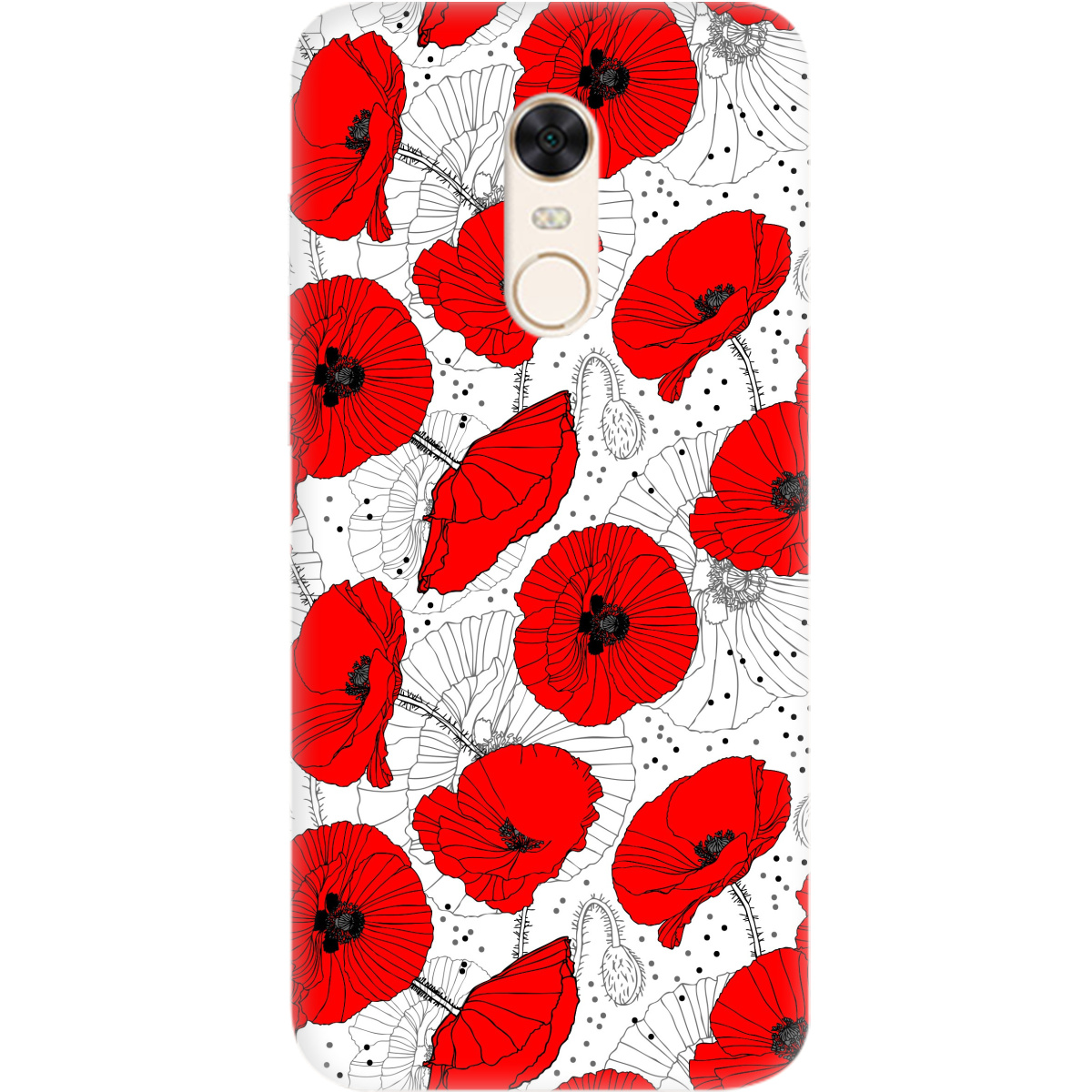 Чехол для Xiaomi Redmi 5 Plus Red flower - фото 1 Чехол для Xiaomi Redmi 5 Plus Red flower - фото 1 - Чехлы для телефонов