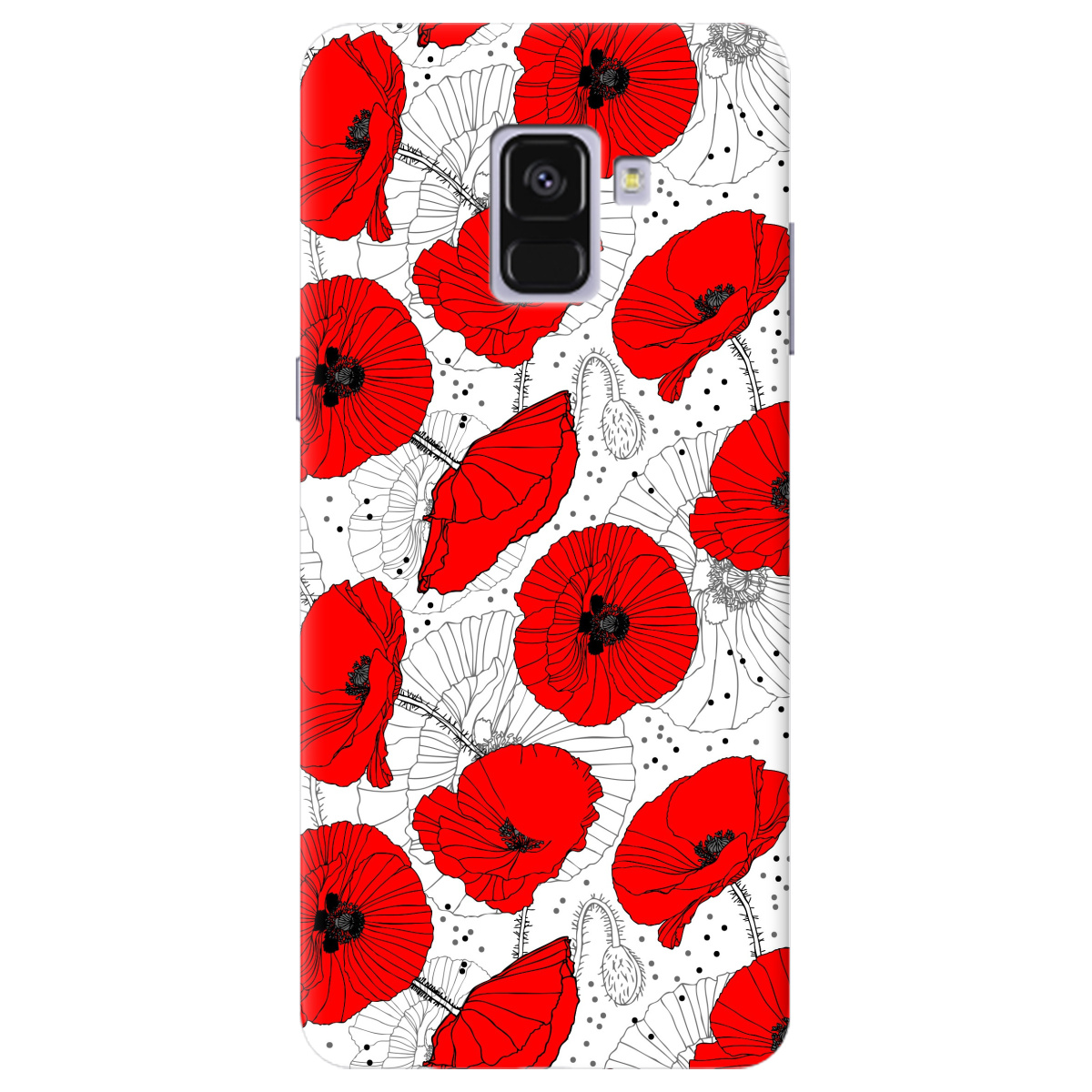 Чехол для Samsung Galaxy A8 Plus 2018 Red flower - фото 1 - Чехлы для телефонов