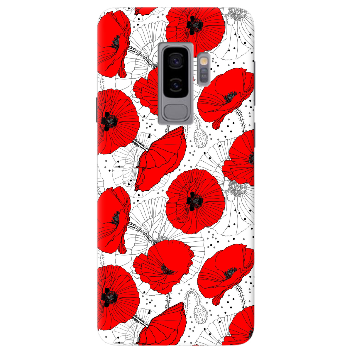 Чехол для Samsung Galaxy S9 Plus Red flower - фото 1 Чехол для Samsung Galaxy S9 Plus Red flower - фото 1 - Чехлы для телефонов