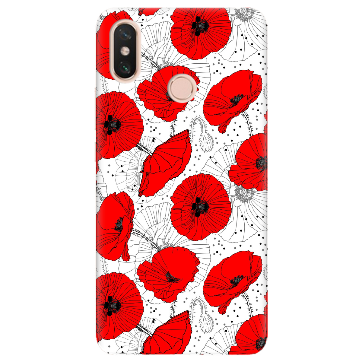 Чехол для Xiaomi Mi Max 3 Red flower - фото 1 - Чехлы для телефонов