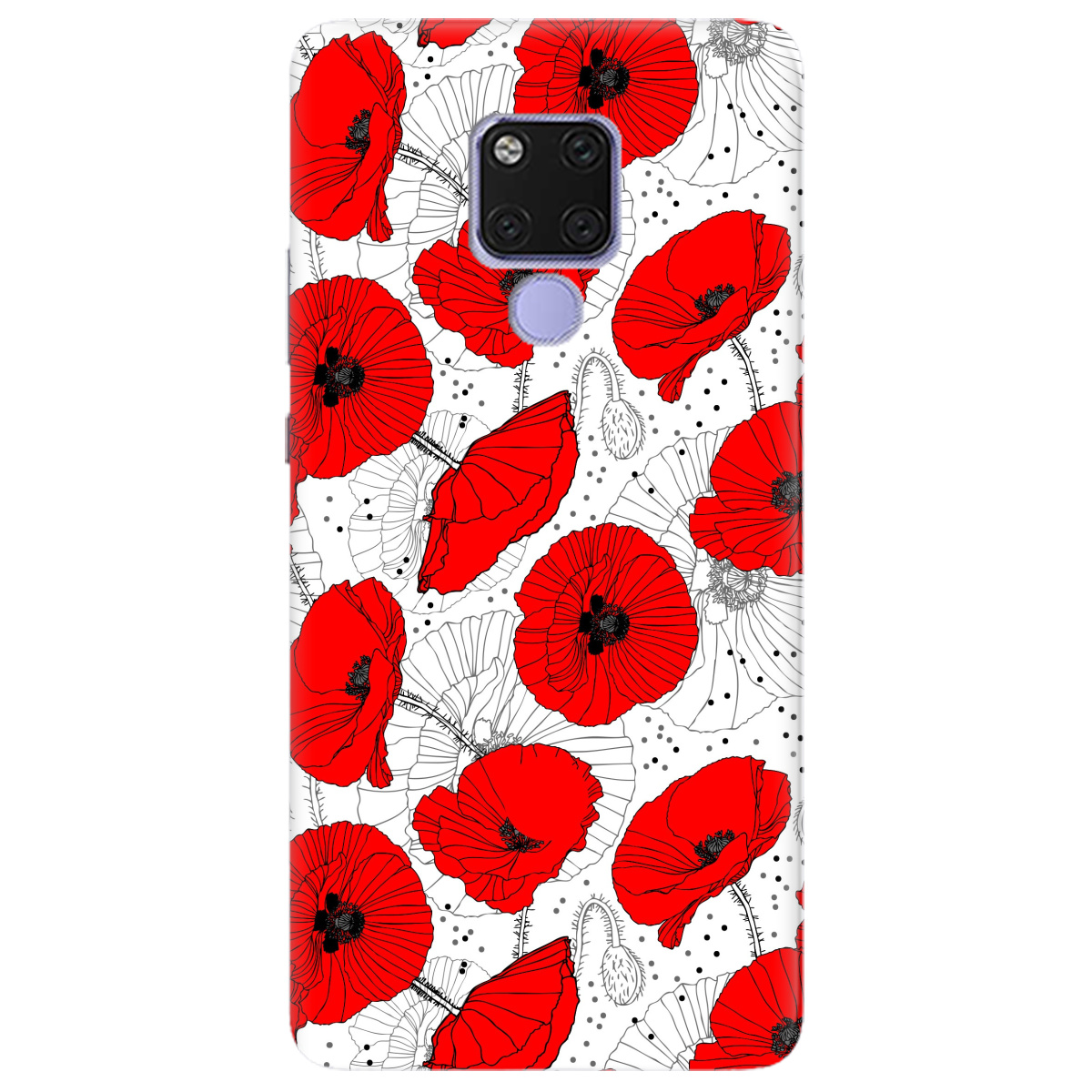 Чехол для Huawei Mate 20 Red flower - фото 1 - Чехлы для телефонов