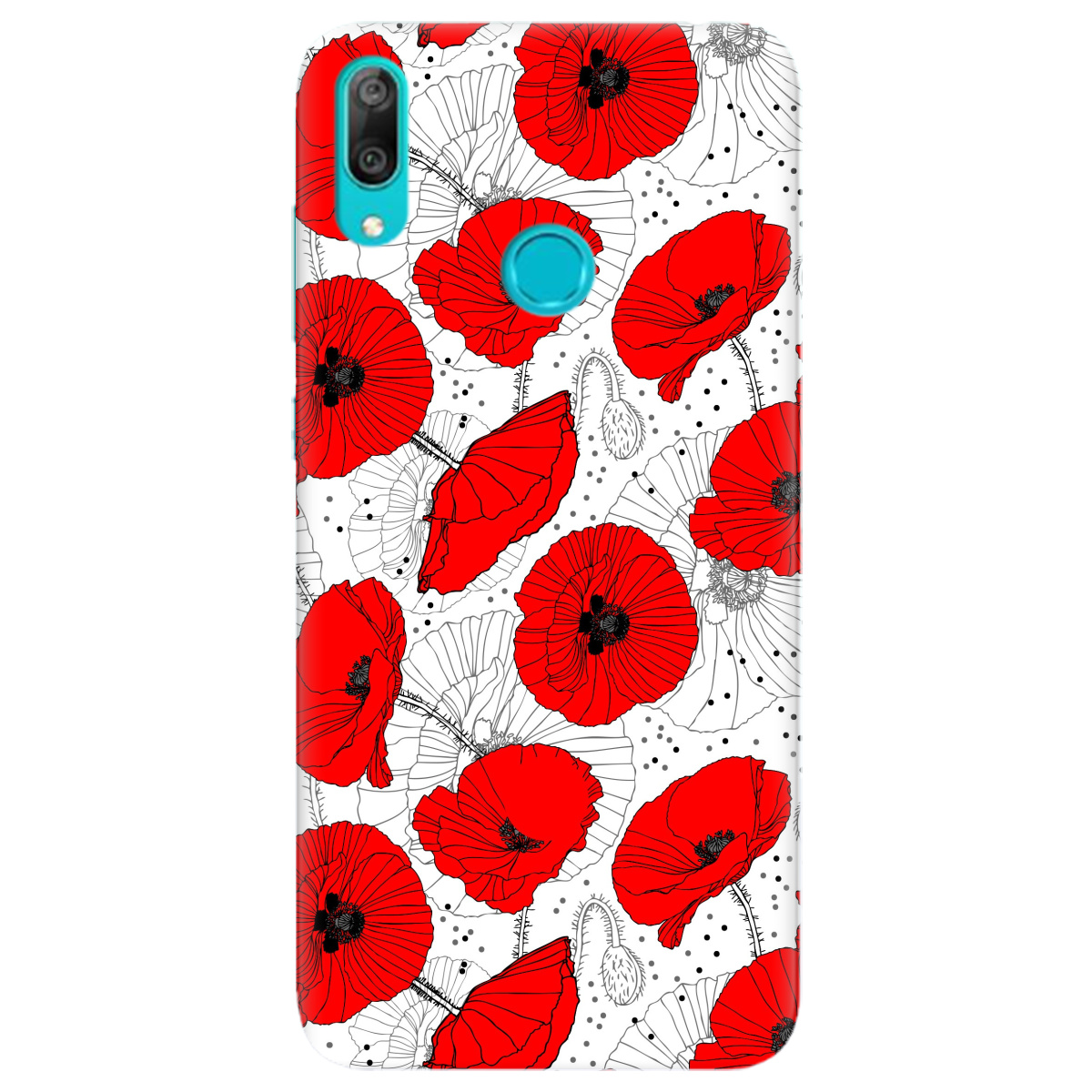 Чехол для Huawei Y7 2019 Red flower - фото 1 - Чехлы для телефонов