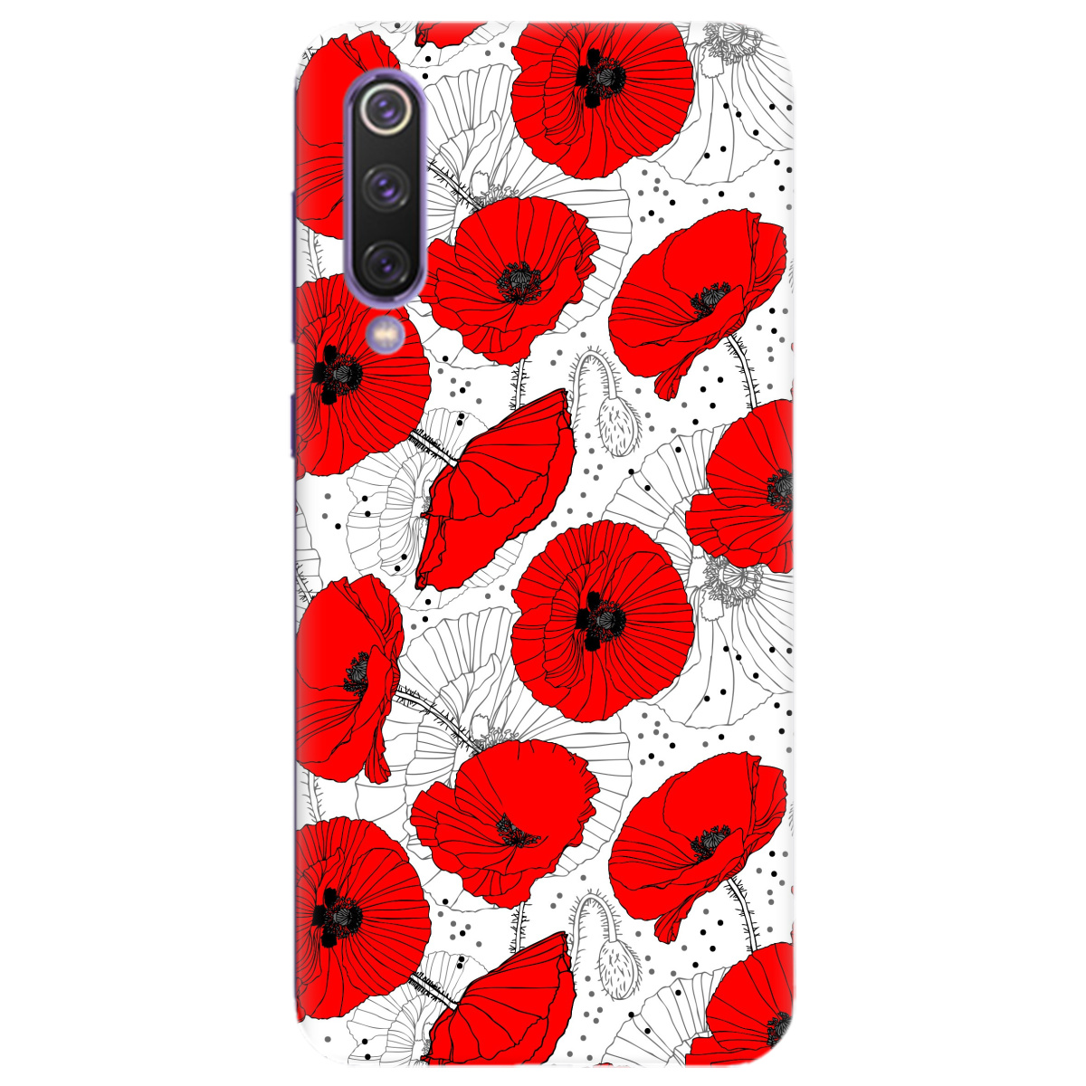 Чохол для Xiaomi Mi 9 SE Red flower - фото 1 - Чохли для телефонів