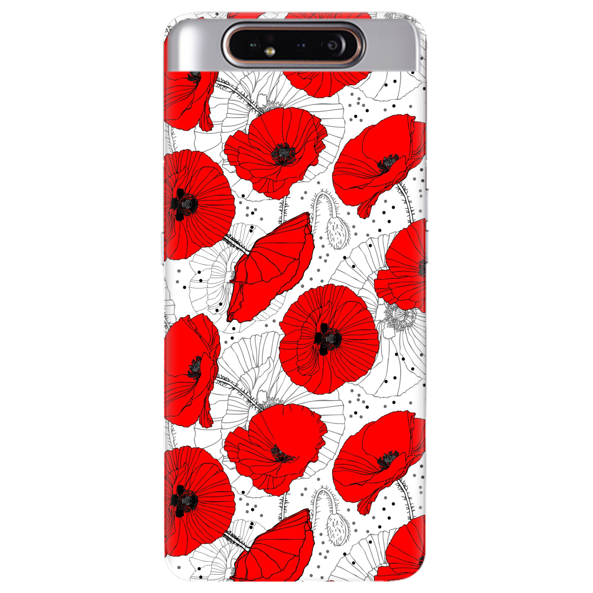 Чохол для Samsung Galaxy A80 Red flower - фото 1 - Чохли для телефонів