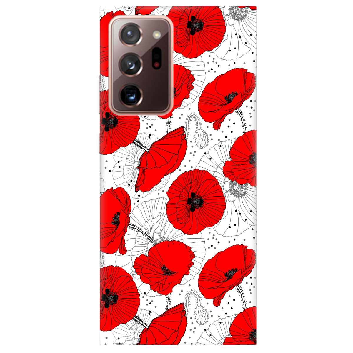 Чехол для Samsung Galaxy Note 20 Ultra Red flower - фото 1 - Чехлы для телефонов