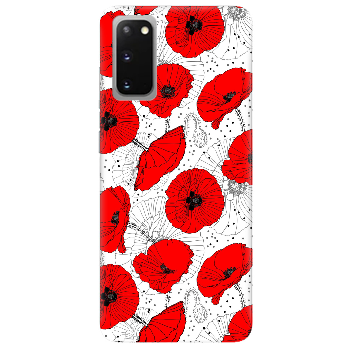 Чохол для Samsung Galaxy S20 Red flower - фото 1 - Чохли для телефонів