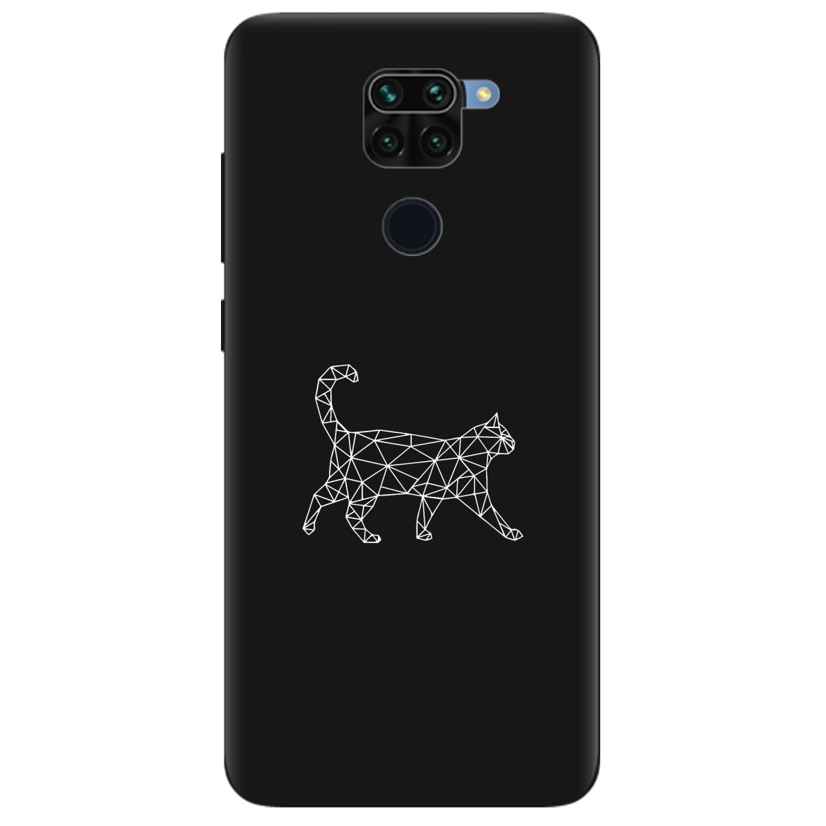 Чехол для Xiaomi Redmi Note 9 черный матовый soft touch White cat - фото 1 Чехол для Xiaomi Redmi Note 9 черный матовый soft touch White cat - фото 1 - Чехлы для телефонов