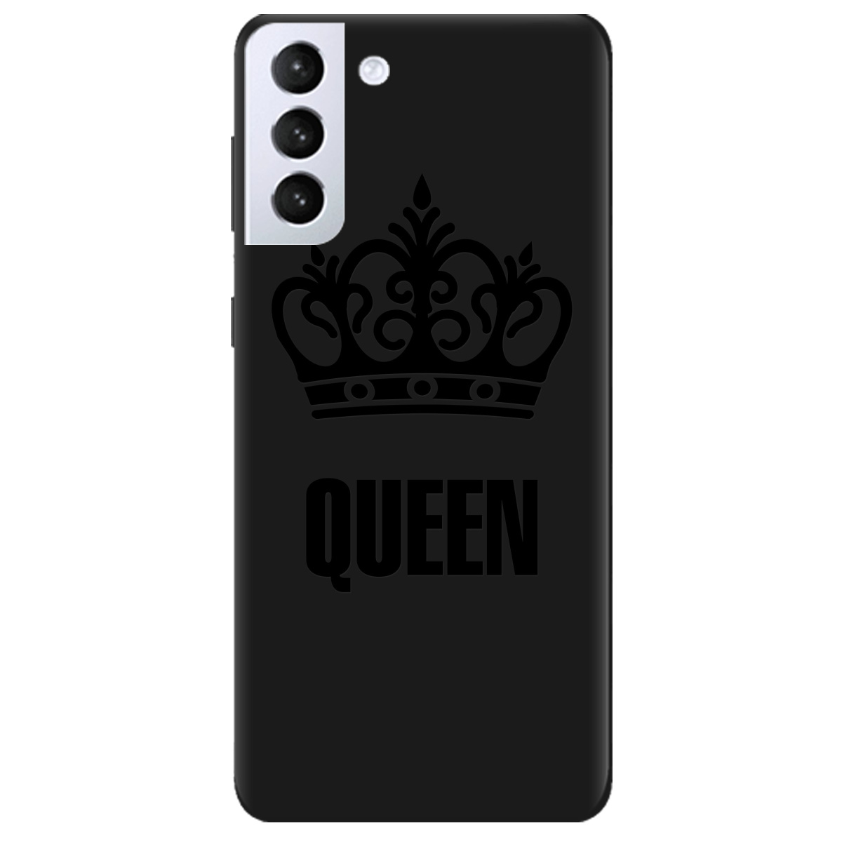 Чехол для Samsung Galaxy S21 Plus черный матовый soft touch Queen - фото 1 - Чехлы для телефонов