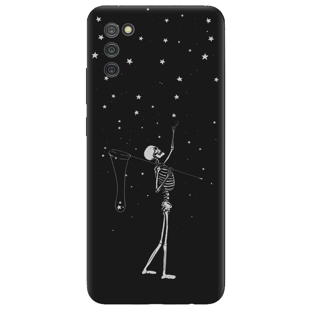Чехол для Samsung Galaxy A02s черный матовый soft touch Stars night - фото 1 Чехол для Samsung Galaxy A02s черный матовый soft touch Stars night - фото 1 - Чехлы для телефонов