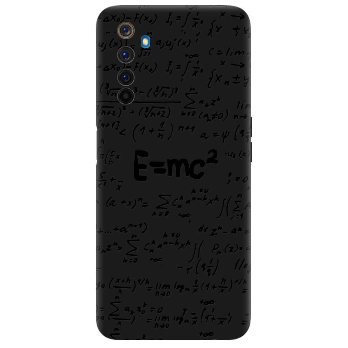 Чехол для Realme 6 Pro черный матовый soft touch Black Einstein - фото 1 - Чехлы для телефонов