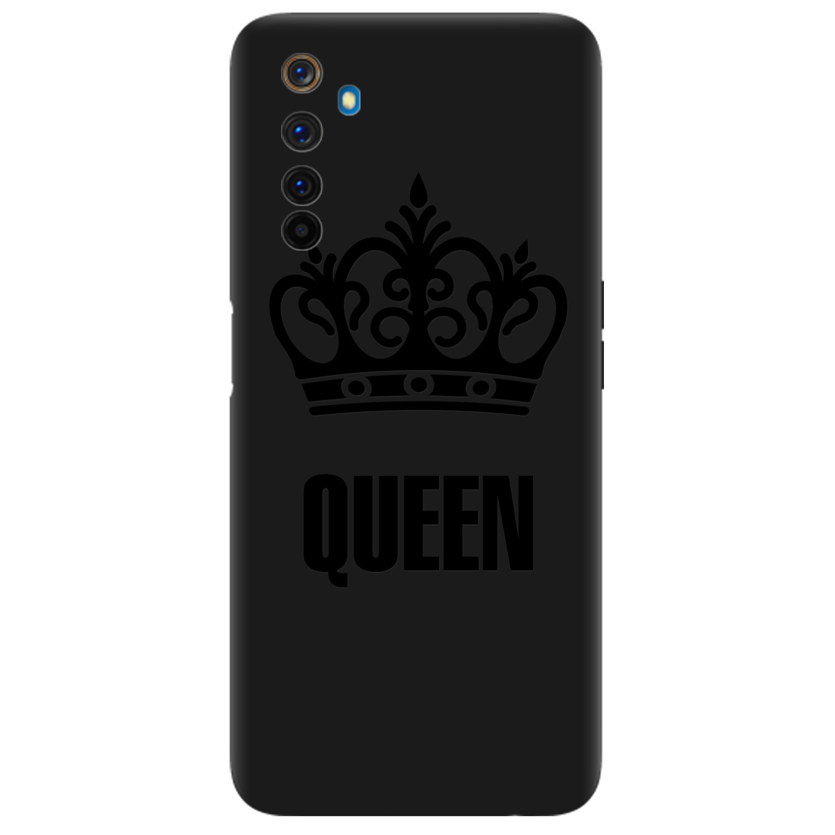 Чехол для Realme 6 Pro черный матовый soft touch Queen - фото 1 - Чехлы для телефонов