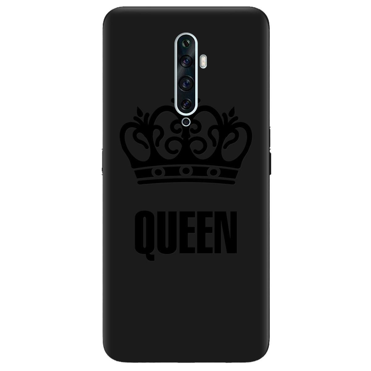 Чохол для Oppo Reno 2 чорний матовий soft touch Queen - фото 1 - Чохли для телефонів