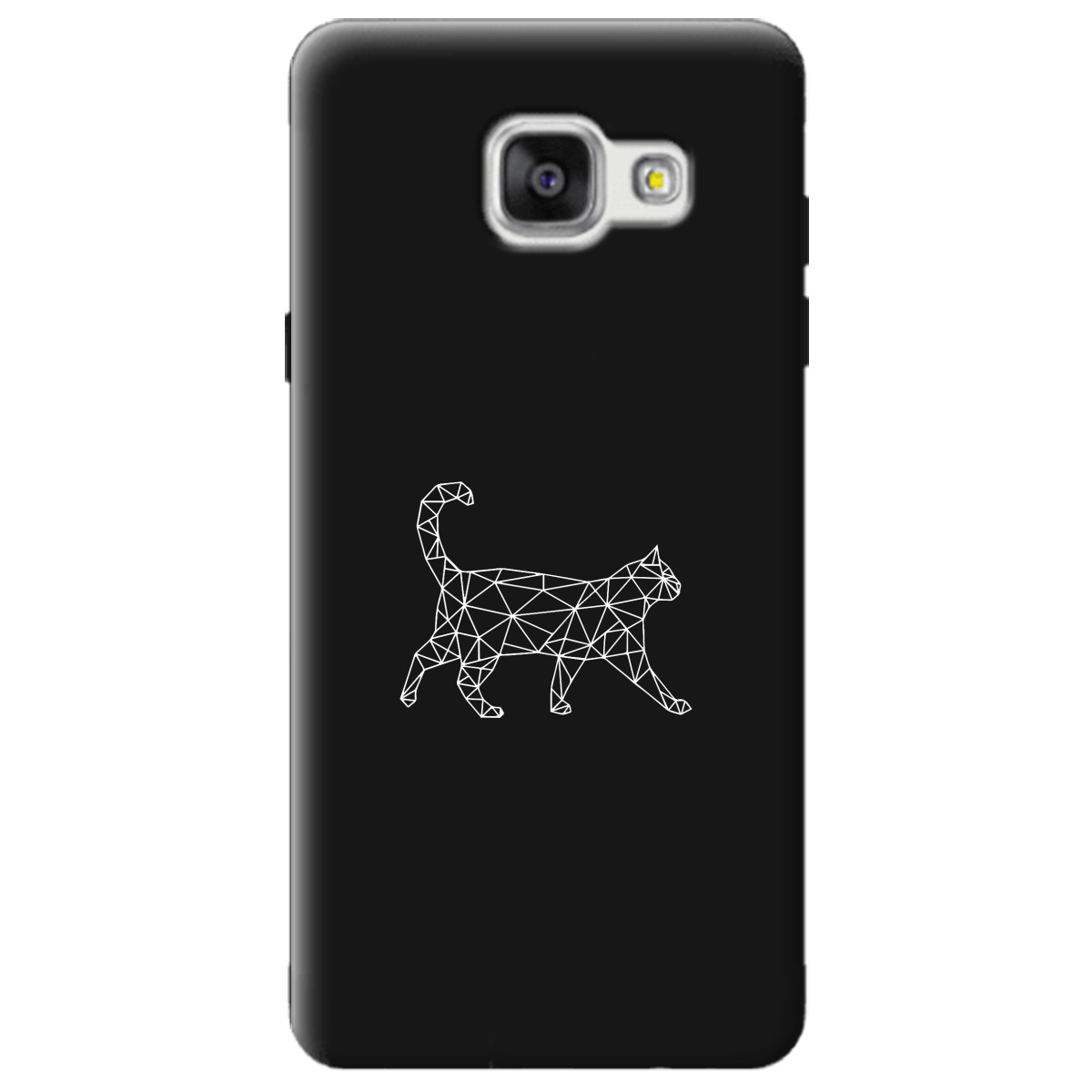 Чехол для Samsung Galaxy A5 2016 черный матовый soft touch White cat - фото 1 Чехол для Samsung Galaxy A5 2016 черный матовый soft touch White cat - фото 1 - Чехлы для телефонов