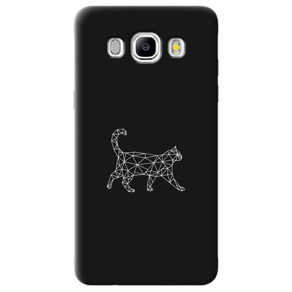 Чехол для Samsung Galaxy J5 2016 черный матовый soft touch White cat - фото 1 Чехол для Samsung Galaxy J5 2016 черный матовый soft touch White cat - фото 1 - Чехлы для телефонов
