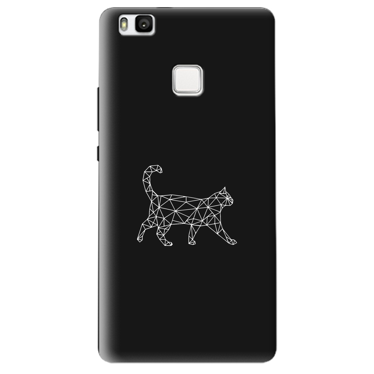 Чохол для Huawei P9 Lite чорний матовий soft touch White cat - фото 1 Чохол для Huawei P9 Lite чорний матовий soft touch White cat - фото 1 - Чохли для телефонів