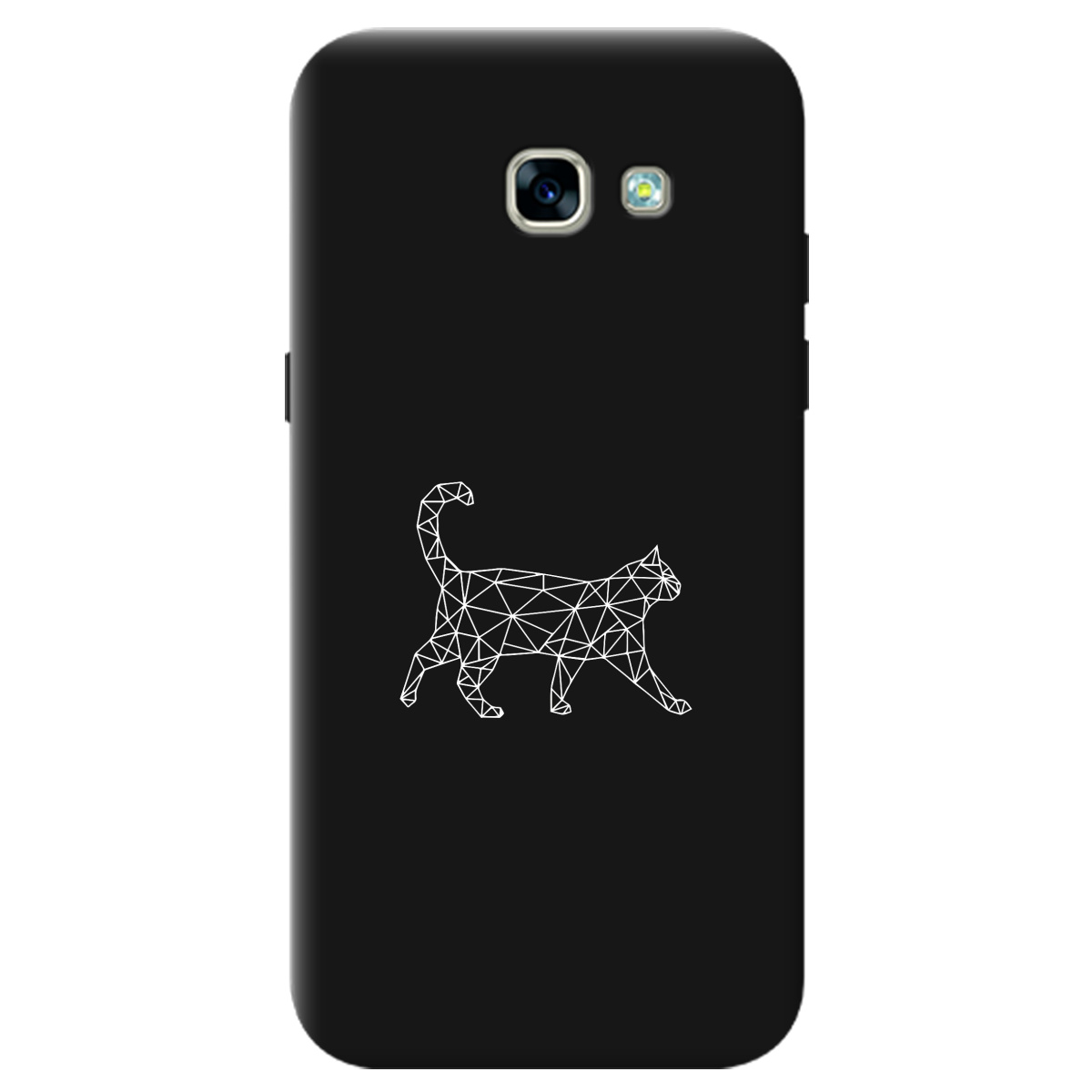 Чехол для Samsung Galaxy A5 2017 черный матовый soft touch White cat - фото 1 Чехол для Samsung Galaxy A5 2017 черный матовый soft touch White cat - фото 1 - Чехлы для телефонов