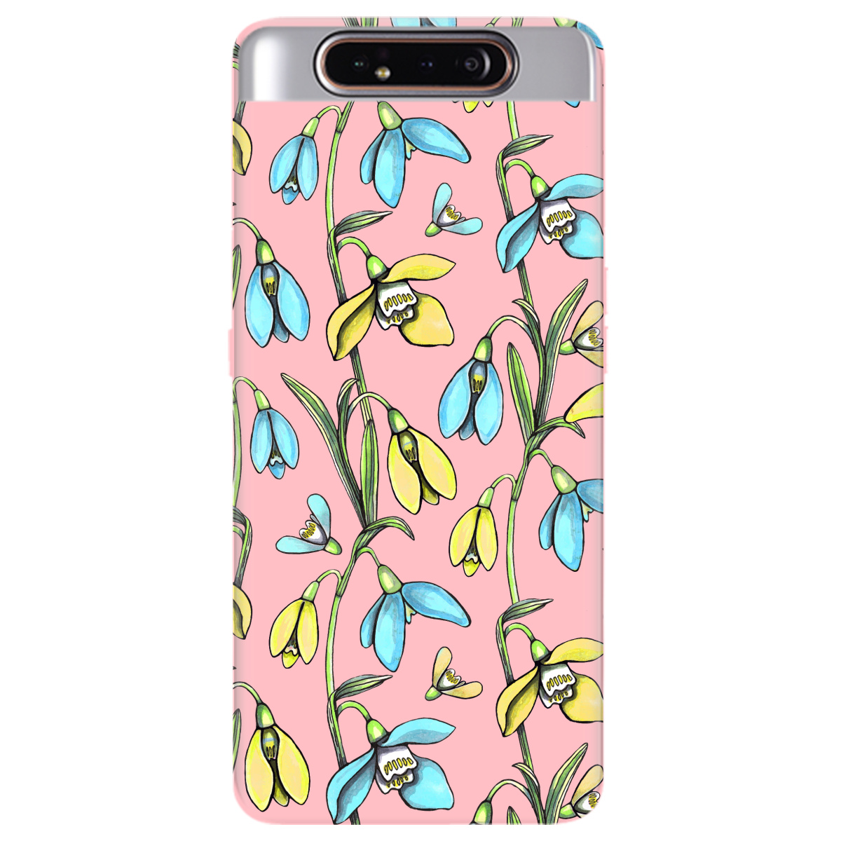 Чохол для Samsung Galaxy A80 ніжно-рожевий матовий soft touch Проліски - фото 1 - Чохли для телефонів