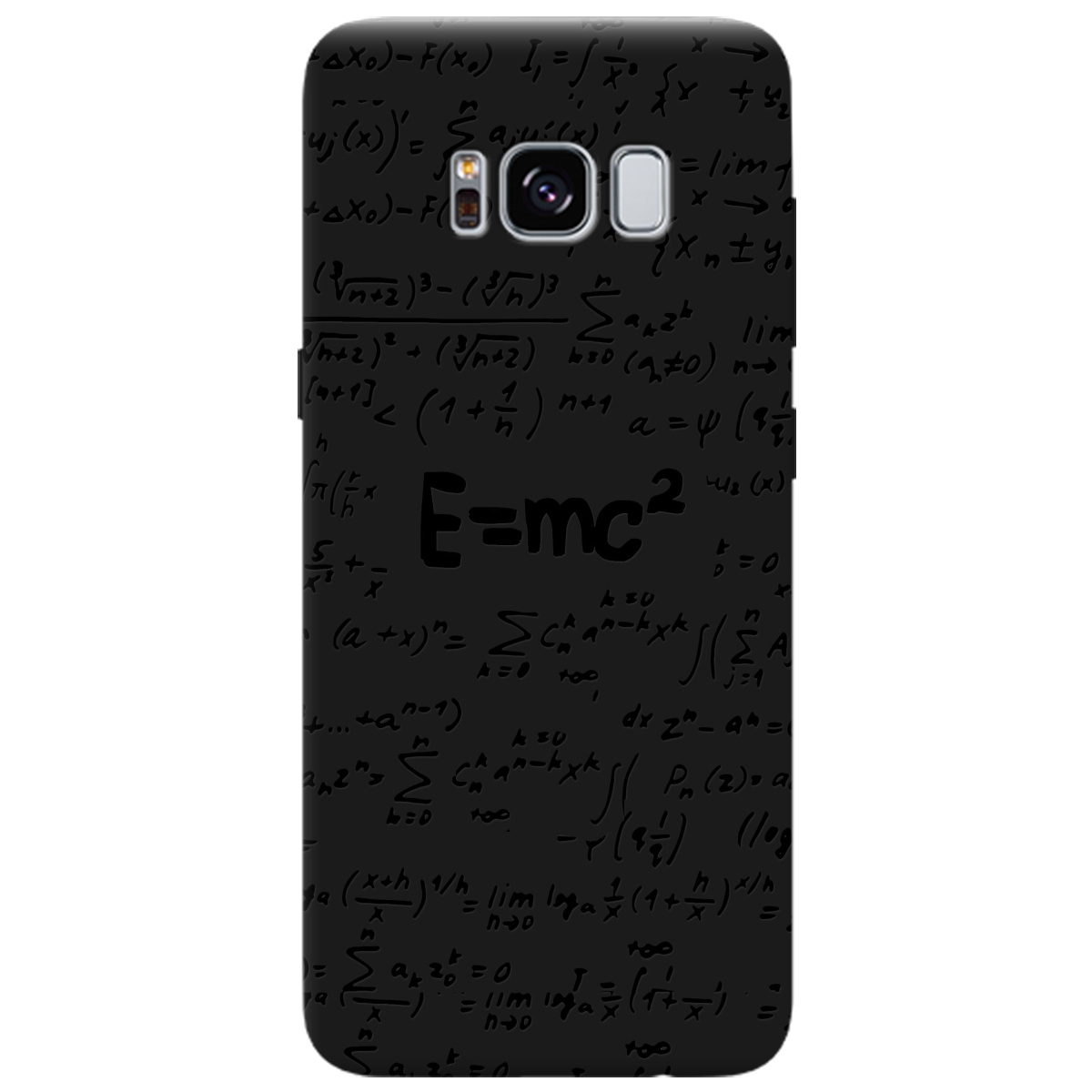 Чехол для Samsung Galaxy S8 черный матовый soft touch Black Einstein - фото 1 - Чехлы для телефонов