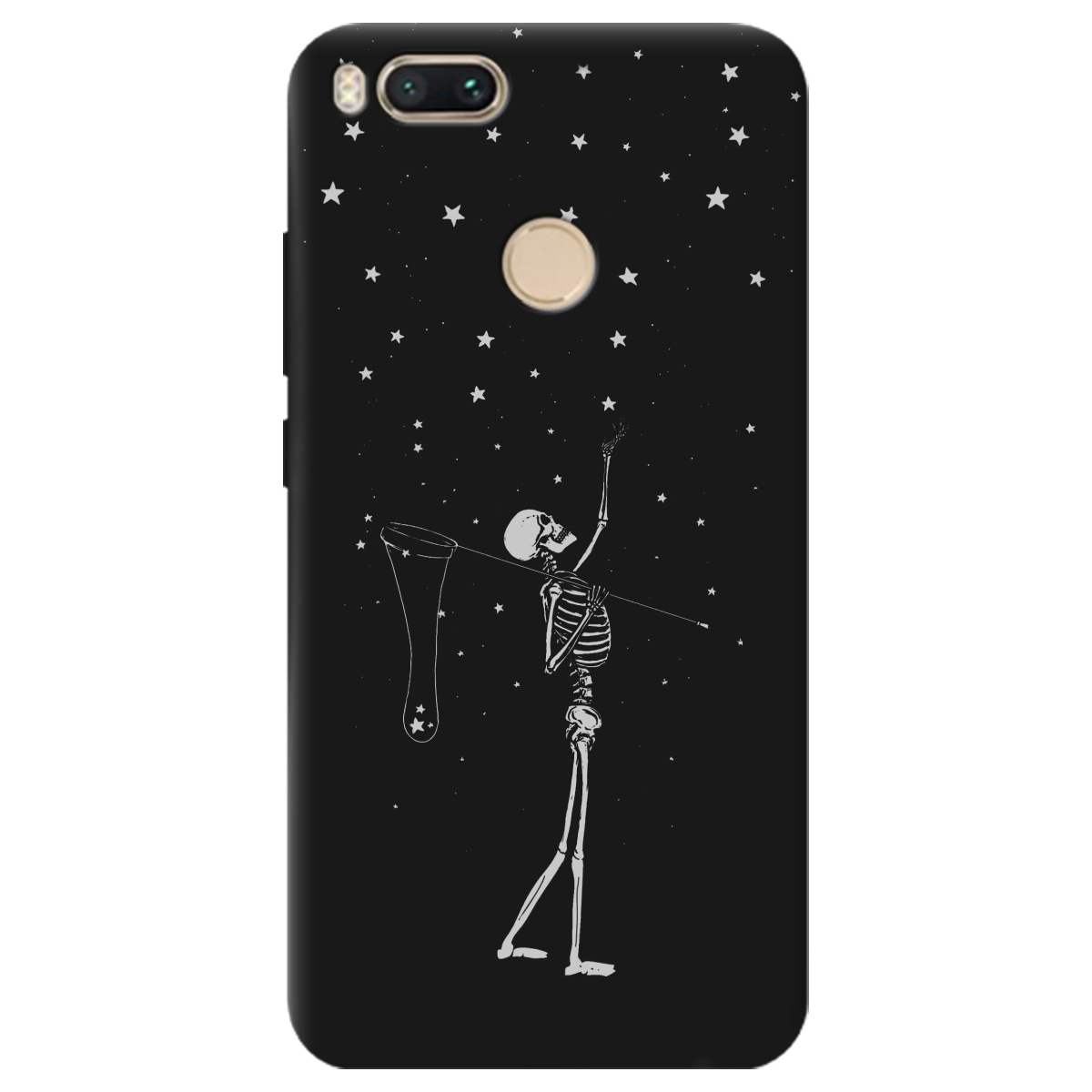 Чехол для Xiaomi Mi A1 черный матовый soft touch Stars night - фото 1 - Чехлы для телефонов