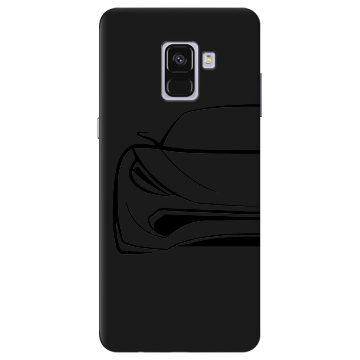 Чехол для Samsung Galaxy A8 2018 черный матовый soft touch Sport Car - фото 1 - Чехлы для телефонов
