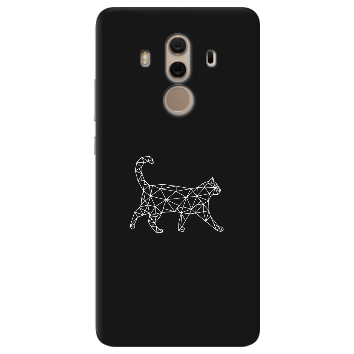 Чехол для Huawei Mate 10 Pro черный матовый soft touch White cat - фото 1 Чехол для Huawei Mate 10 Pro черный матовый soft touch White cat - фото 1 - Чехлы для телефонов