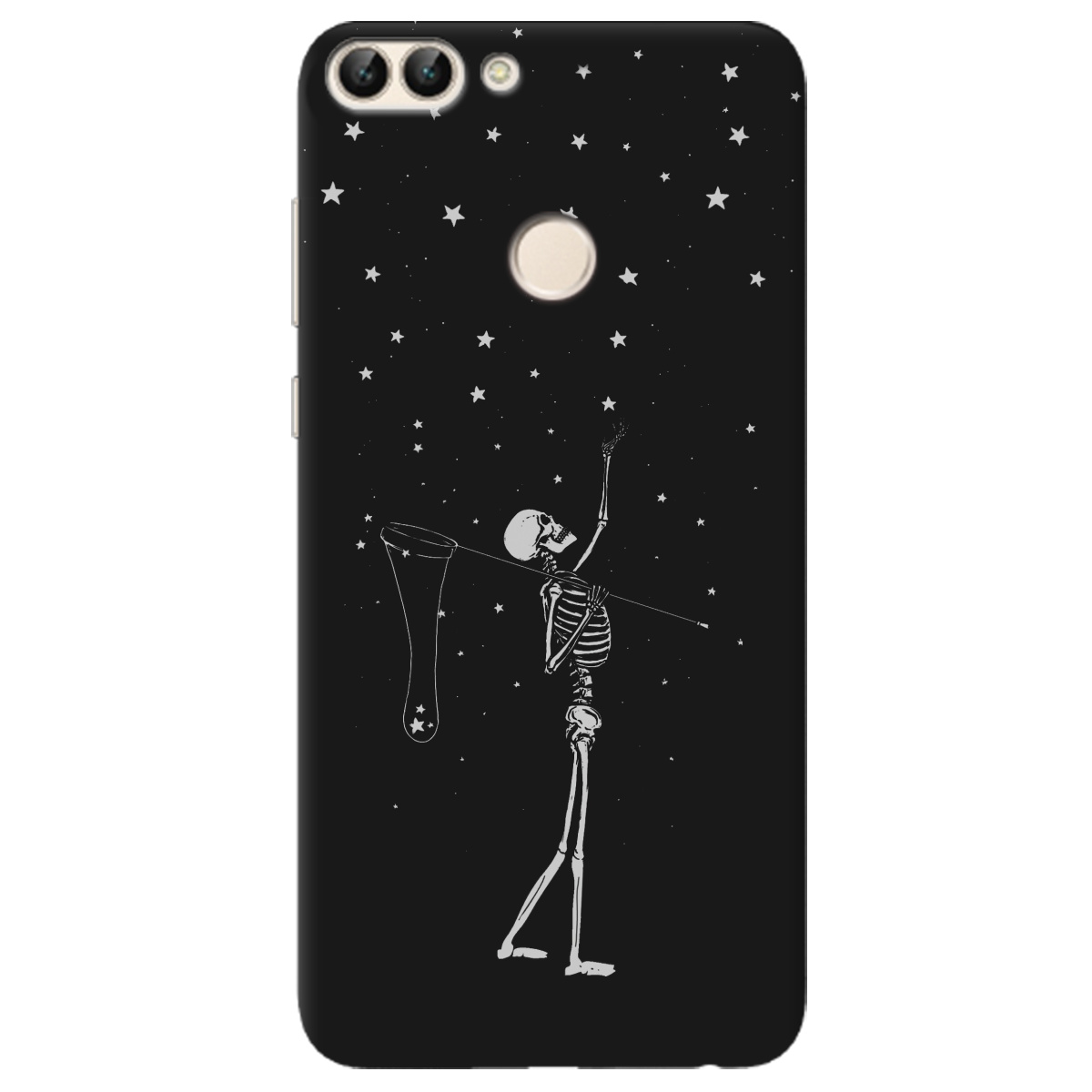 Чохол для Huawei P Smart чорний матовий soft touch Stars night - фото 1 - Чохли для телефонів