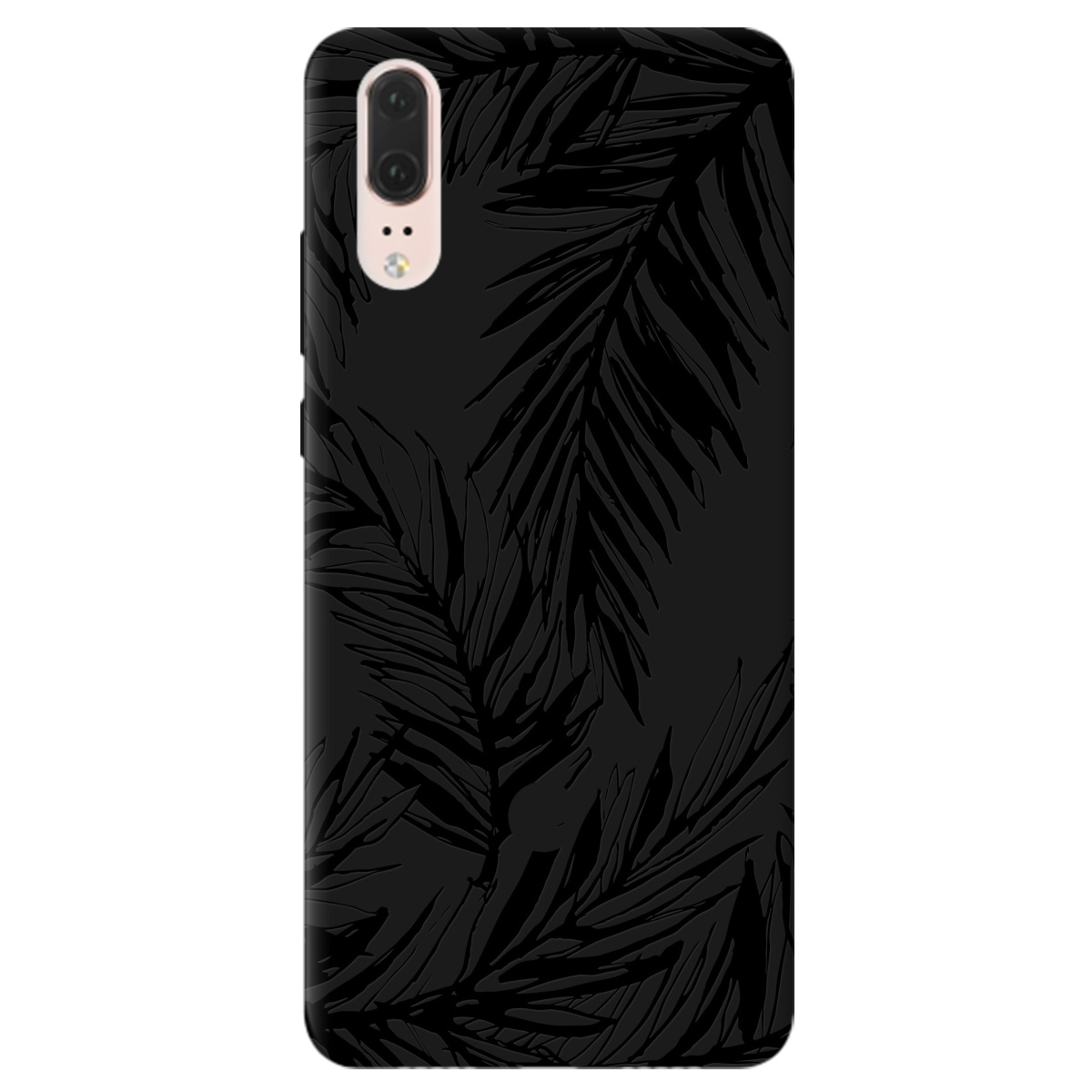 Чехол для Huawei P20 черный матовый soft touch Tropics - фото 1 Чехол для Huawei P20 черный матовый soft touch Tropics - фото 1 - Чехлы для телефонов