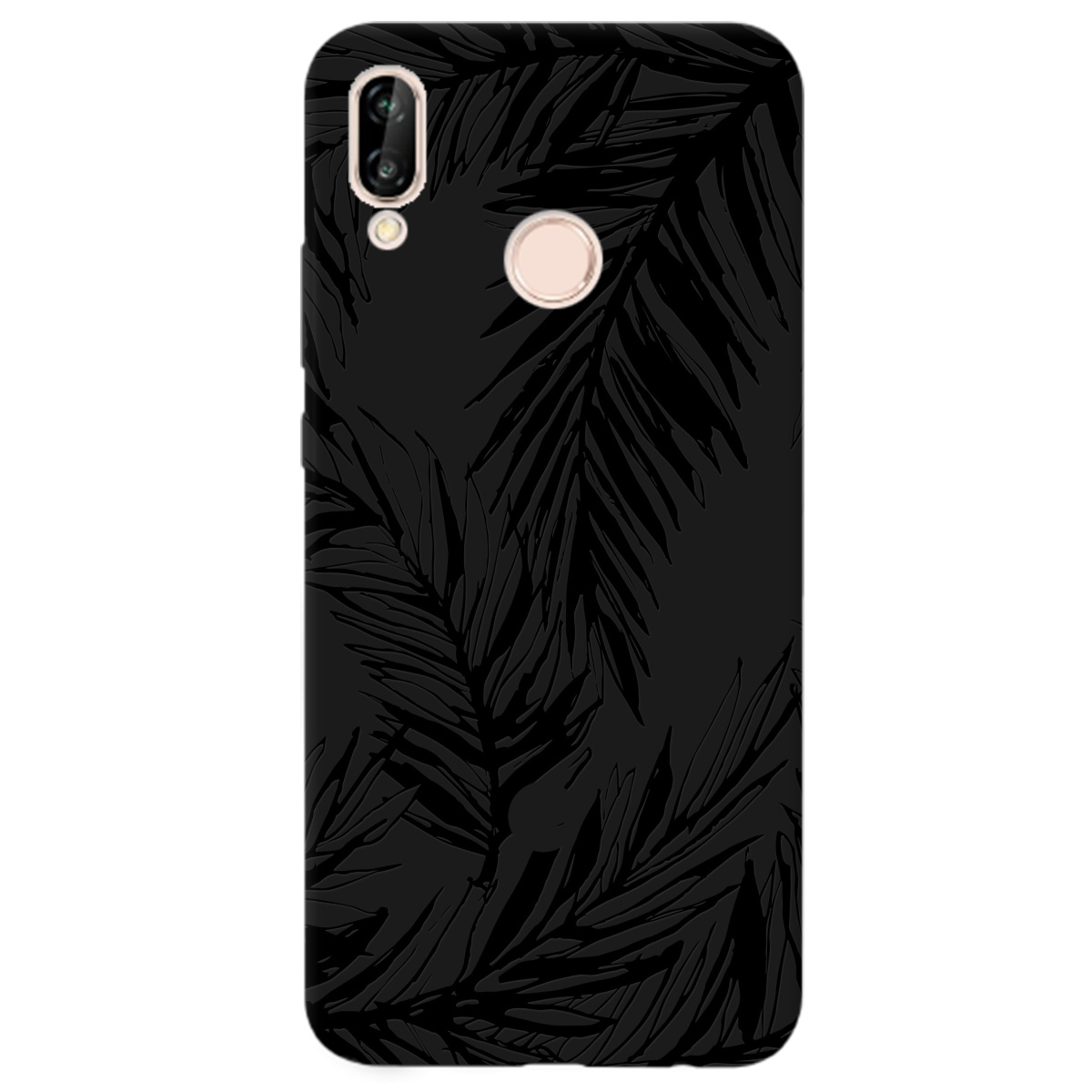 Чехол для Huawei P20 Lite черный матовый soft touch Tropics - фото 1 Чехол для Huawei P20 Lite черный матовый soft touch Tropics - фото 1 - Чехлы для телефонов
