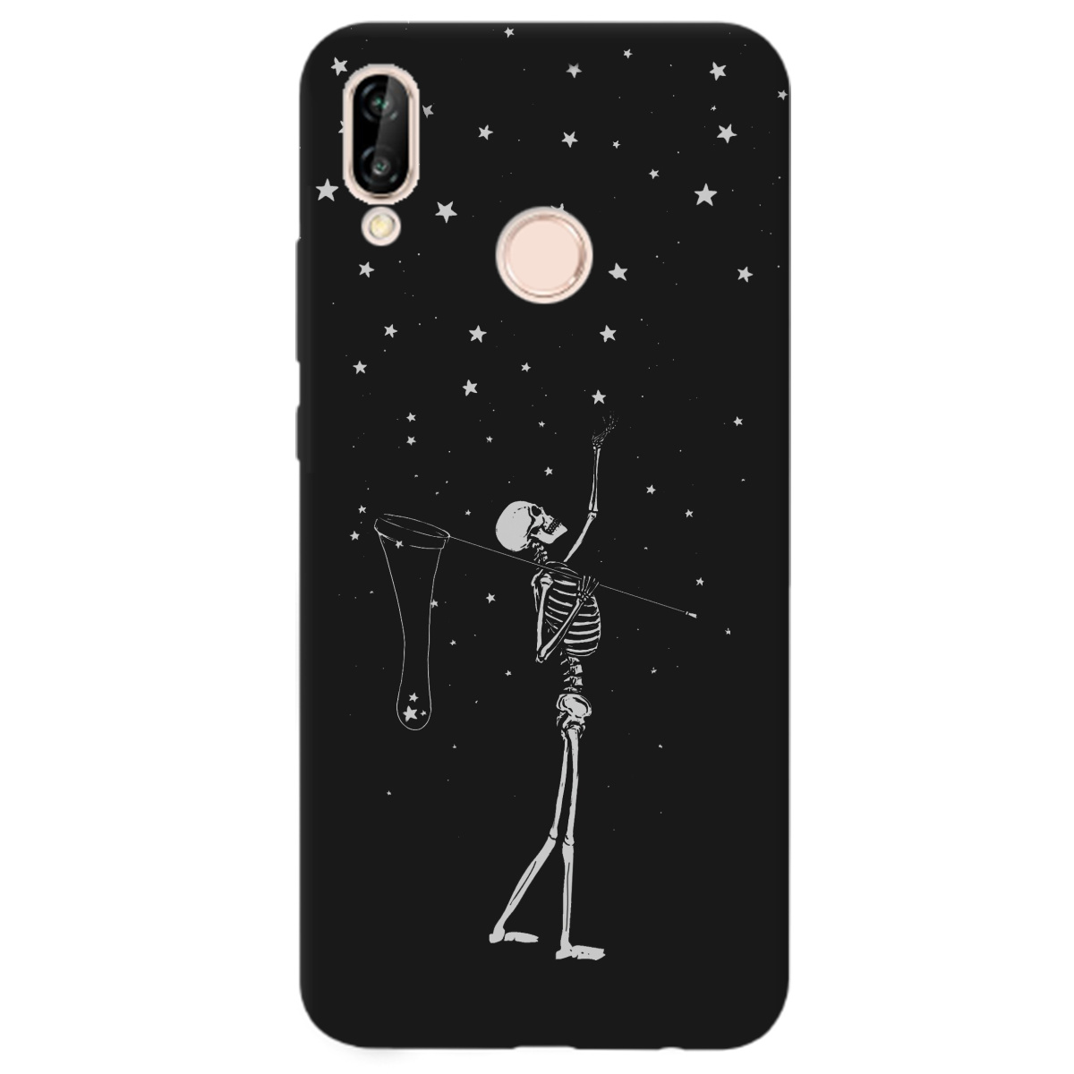 Чехол для Huawei P20 Lite черный матовый soft touch Stars night - фото 1 - Чехлы для телефонов