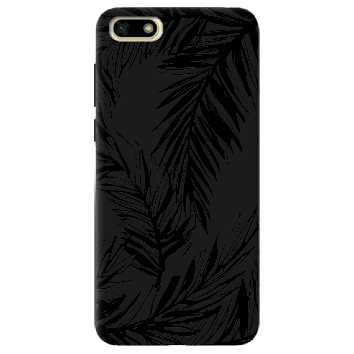 Чехол для Huawei Y5 2018 черный матовый soft touch Tropics - фото 1 - Чехлы для телефонов