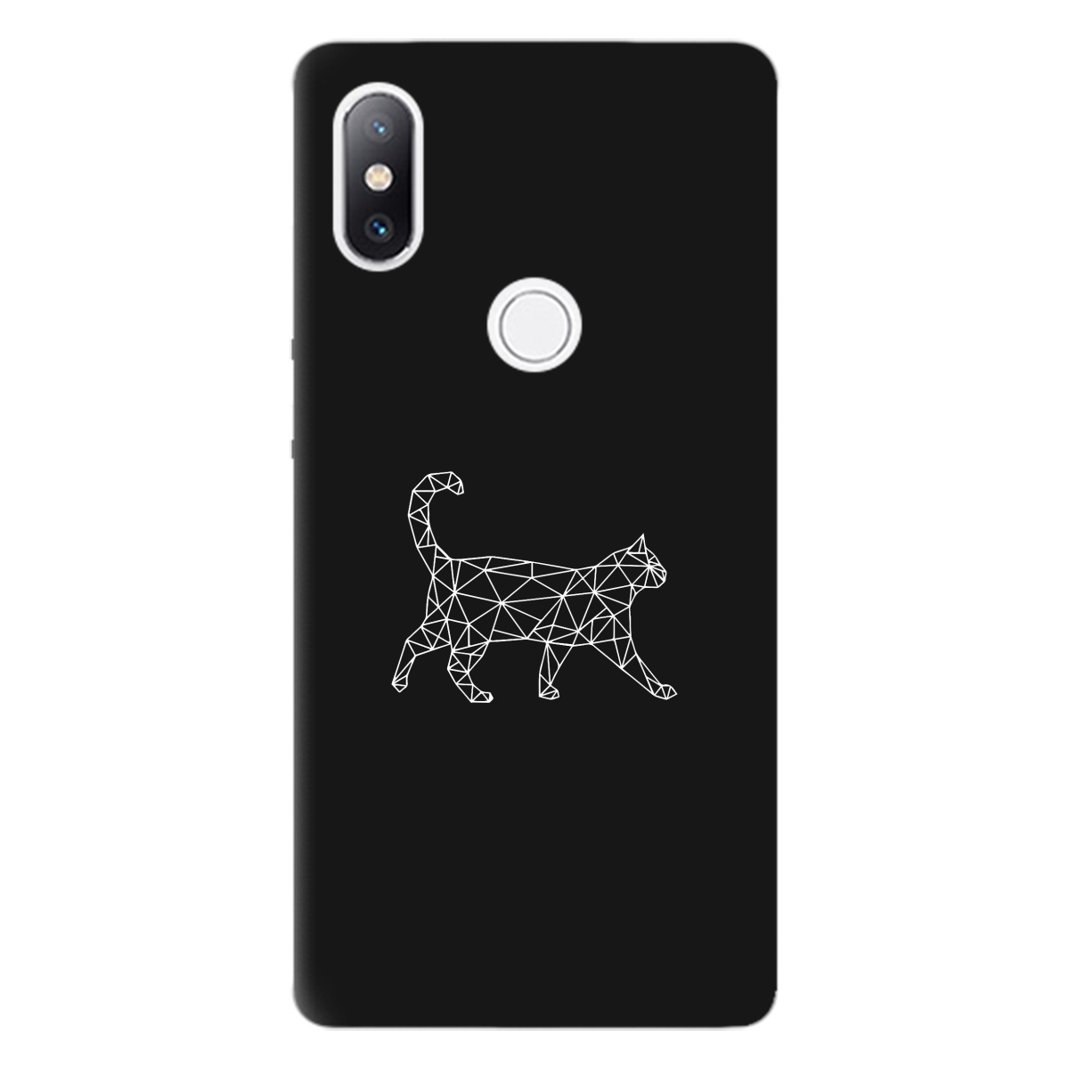 Чехол для Xiaomi Mi Mix 2S черный матовый soft touch White cat - фото 1 Чехол для Xiaomi Mi Mix 2S черный матовый soft touch White cat - фото 1 - Чехлы для телефонов