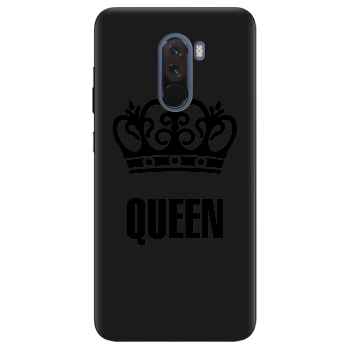 Чехол для Xiaomi Pocophone F1 черный матовый soft touch Queen - фото 1 - Чехлы для телефонов