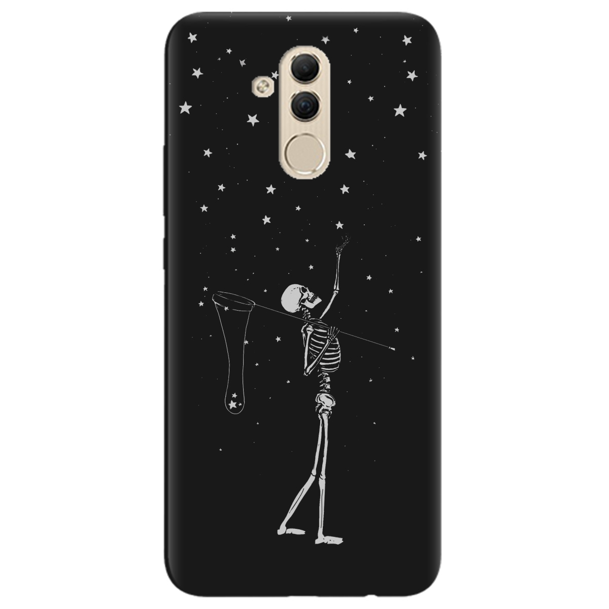 Чехол для Huawei Mate 20 Lite черный матовый soft touch Stars night - фото 1 - Чехлы для телефонов