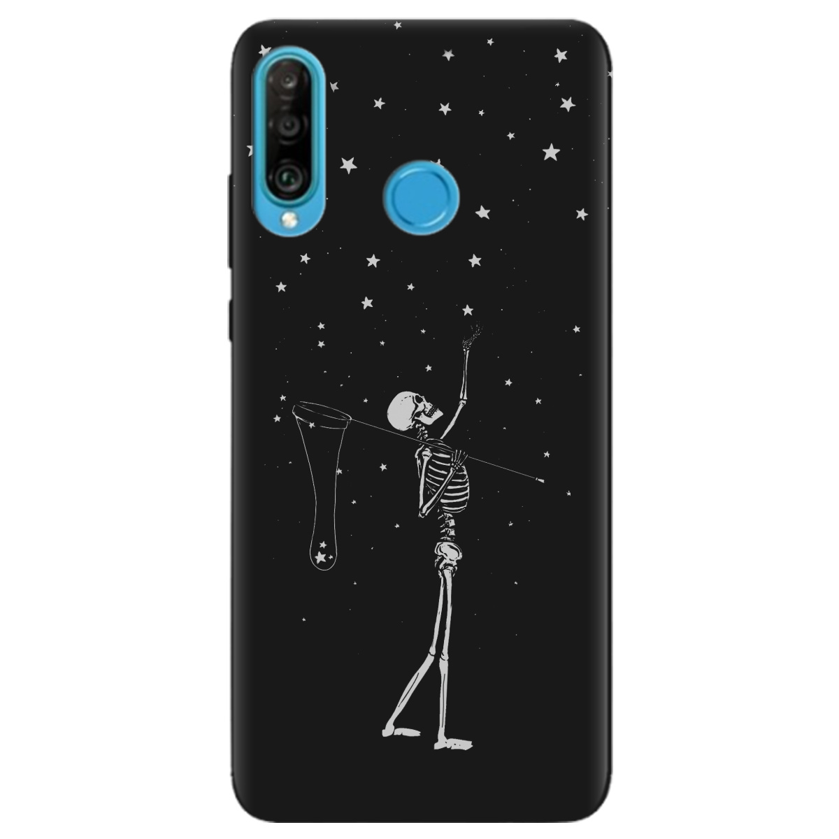 Чохол для Huawei P30 Lite чорний матовий soft touch Stars night - фото 1 - Чохли для телефонів