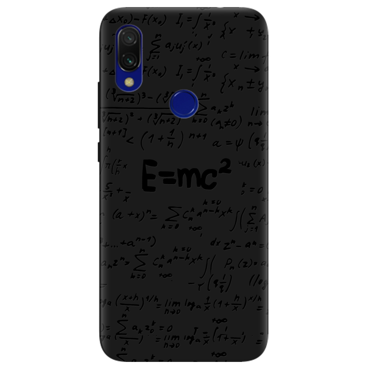 Чехол для Xiaomi Redmi 7 черный матовый soft touch Black Einstein - фото 1 - Чехлы для телефонов