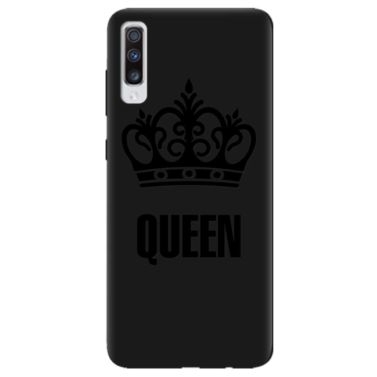 Чехол для Samsung Galaxy A70 черный матовый soft touch Queen - фото 1 - Чехлы для телефонов