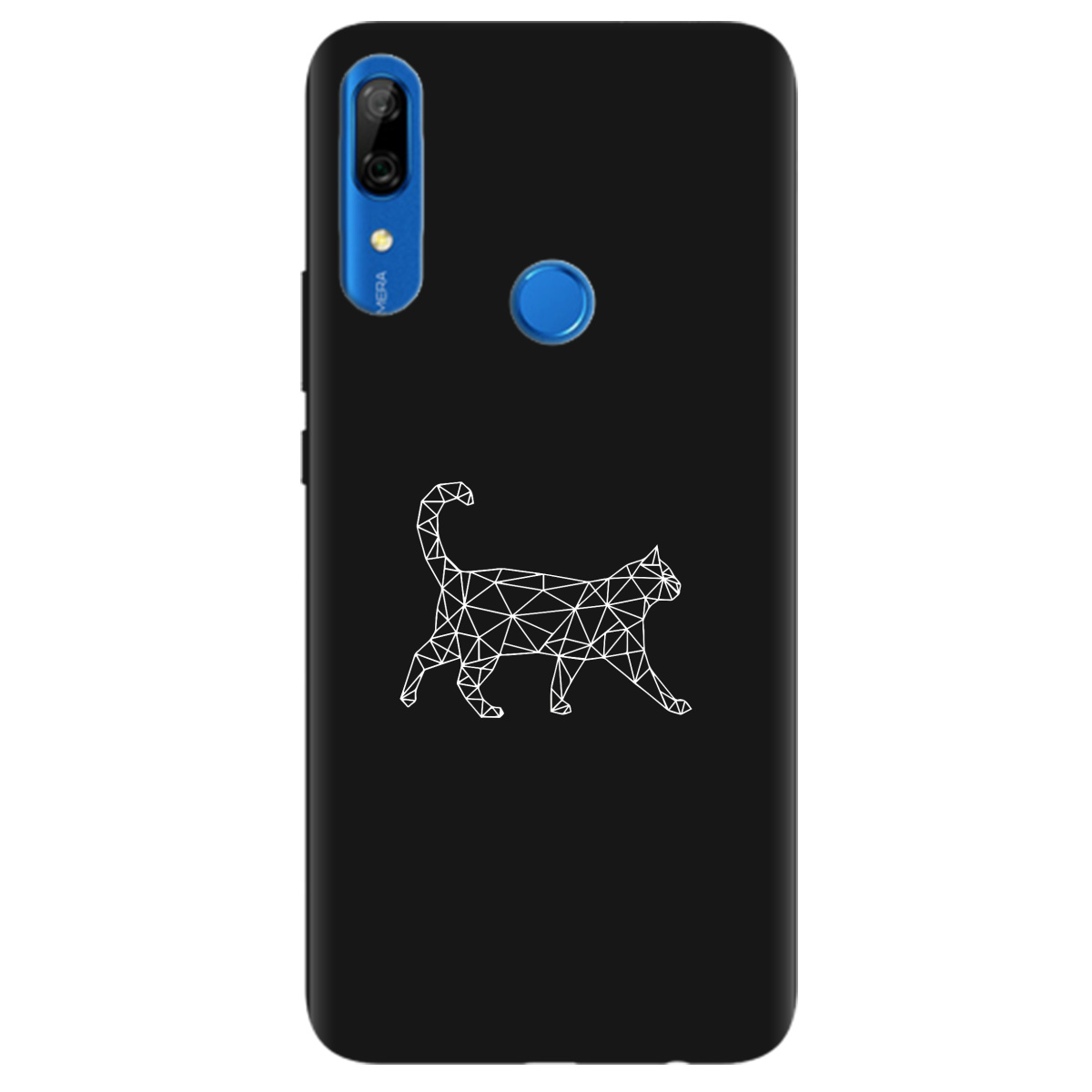 Чохол для Huawei P Smart Z чорний матовий soft touch White cat - фото 1 - Чохли для телефонів