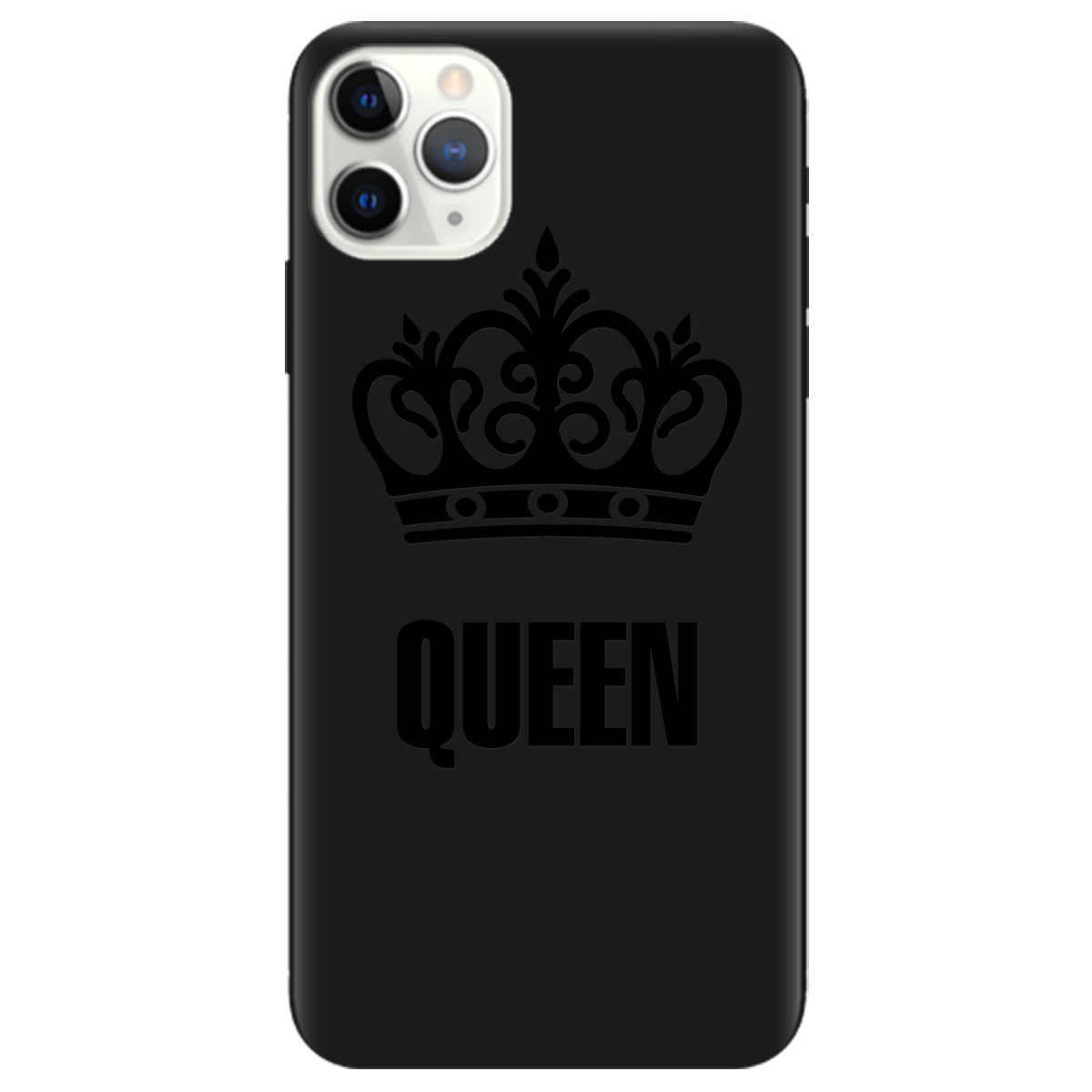 Чехол для Apple iPhone 11 Pro Max черный матовый soft touch Queen - фото 1 Чехол для Apple iPhone 11 Pro Max черный матовый soft touch Queen - фото 1 - Чехлы для телефонов