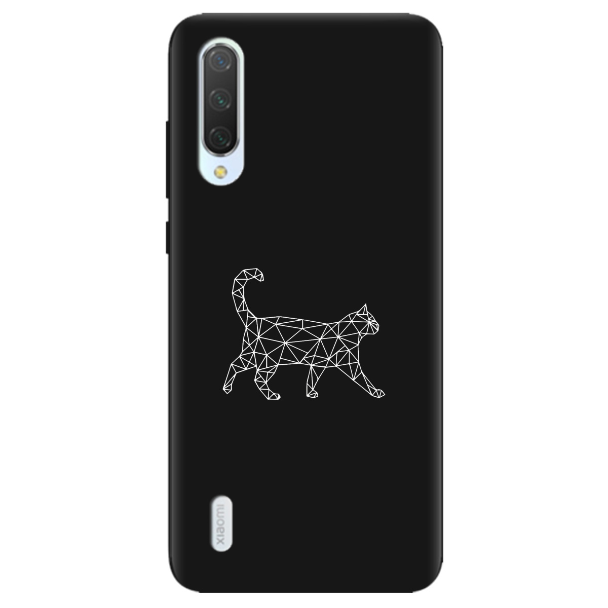 Чохол для Xiaomi Mi A3 чорний матовий soft touch White cat - фото 1 - Чохли для телефонів