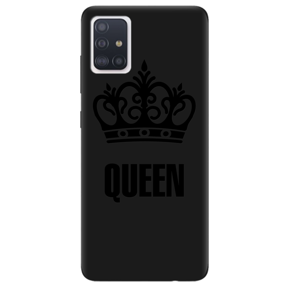 Чохол для Samsung Galaxy A71 чорний матовий soft touch Queen - фото 1 - Чохли для телефонів