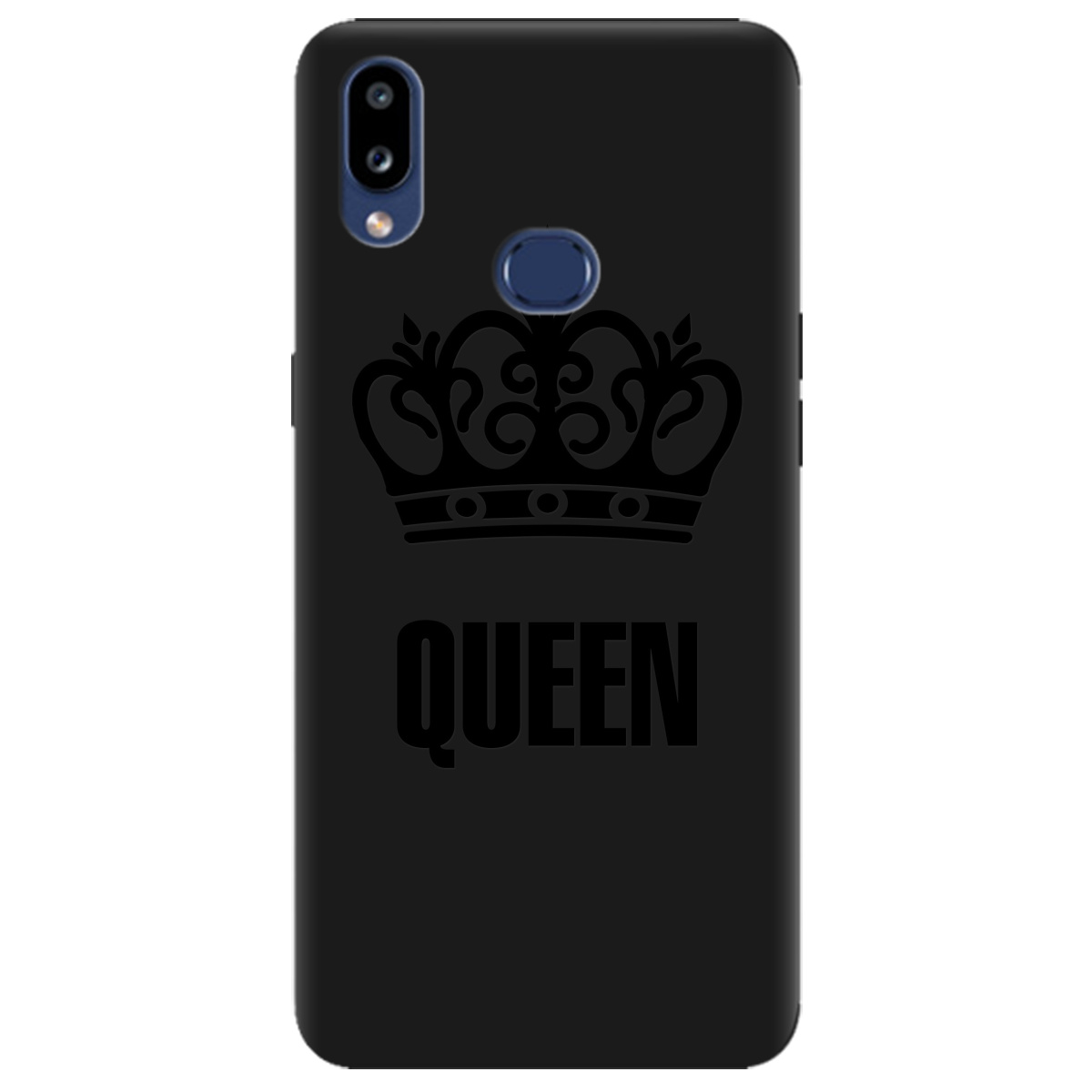 Чехол для Samsung Galaxy A10s черный матовый soft touch Queen - фото 1 - Чехлы для телефонов